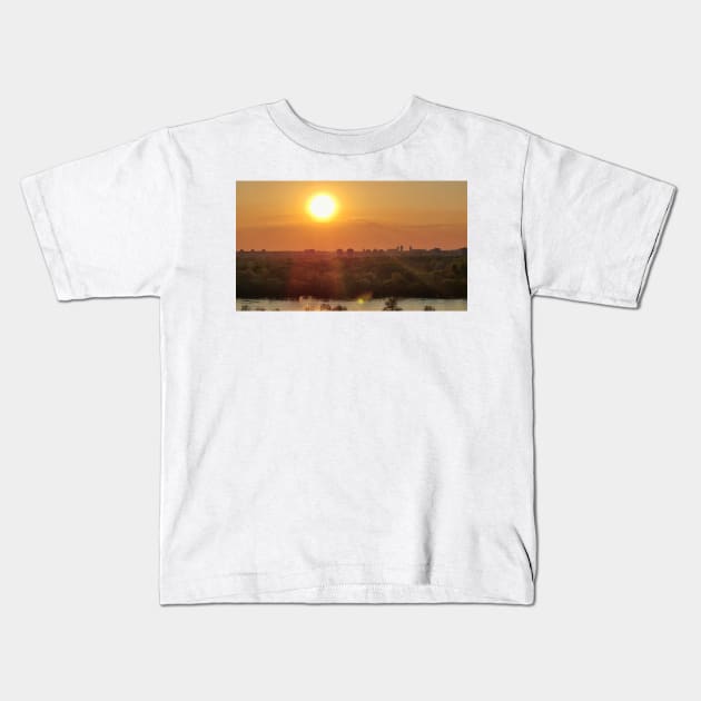 Sunset over the river Kids T-Shirt by Anastasia-03